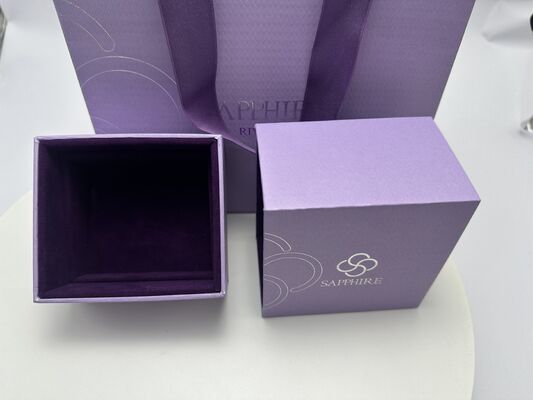 Bom preço Caixa de papel de jóias com papel de arte revestido de papel cinza e revestimento de veludo macio com design de gaveta para armazenamento de jóias e presentes on-line
