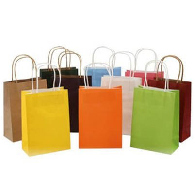 Bom preço Sacos pequenos coloridos do portador do papel de embalagem do saco de papel de Kraft com punhos de papel on-line