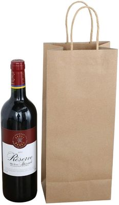 Bom preço Saco reciclado impresso amigável do vinho do papel da compra de Kraft dos sacos de papel de Eco on-line