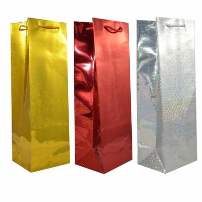 Bom preço Presentes de Natal holográficos do aniversário do saco de papel das caixas de embalagem do presente de Champagne on-line