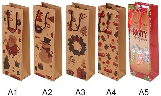 Bom preço A embalagem reusável do papel de embalagem Ensaca bolsas do presente do Natal com punho on-line