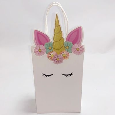 Bom preço A decoração branca personalizada dos sacos de papel levanta-se o malote fácil levar on-line