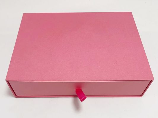 Bom preço Caixa de cartão dura feito a mão personalizada da caixa de presente de papel com cor cor-de-rosa das gavetas on-line