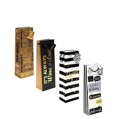 Bom preço As caixas de embalagem impressas do presente da garrafa levam os sacos de papel de empacotamento do vinho duráveis on-line