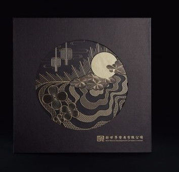 Bom preço Tampa do logotipo das caixas e caixa baixa de carimbo quentes pretas de empacotamento impressas Mooncake on-line