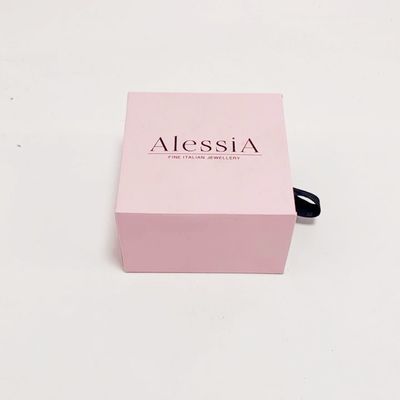 Bom preço O brinco cor-de-rosa de Kraft da caixa de papel da joia da cor encaixota a caixa de presente pequena da colar on-line