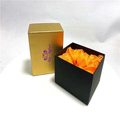Bom preço Caixa de papel cosmética de bronzagem dourada da caixa da tampa para empacotar on-line