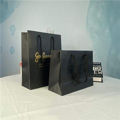 Bom preço Logo Custom Printed Paper Bags preto para a compra on-line